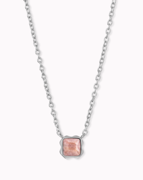 Coeur de Lion Silver Necklace Rhodochrosite - July